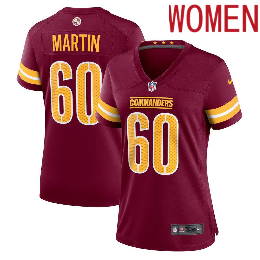 Women Washington Commanders 60 Nick Martin Nike Burgundy Home Game Player NFL Jersey